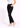 Black straight pants, angled side view, hand in pocket