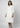 Women’s midi dress with lapel collar - White