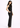 Black co-ord set, side view with hand in pocket
