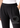 Black co-ord trousers, waistband and textured fabric close-up