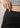 Black cotton capri, waistband close-up