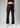 Black flare pants, front view