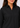 Shirt collar and placket close-up, black top