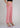 Blush pink cotton trousers, side view