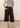 Cocoa brown cotton capri, front view