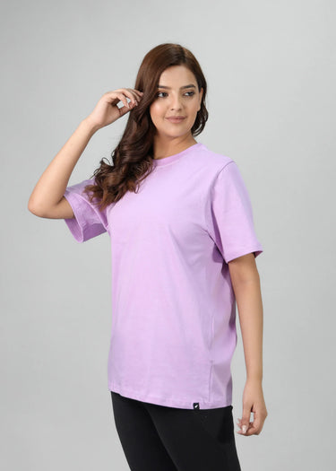 Dusty lavender boyfriend tee for women, front view