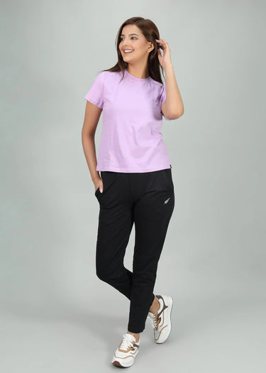 Dusty lavender everyday top for women, full-length view