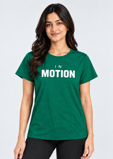 Flurr In Motion Dark Green Printed Top front view