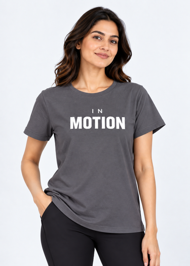 Flurr In Motion Grey Printed Top front view