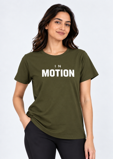 Flurr In Motion Olive Printed Top front view