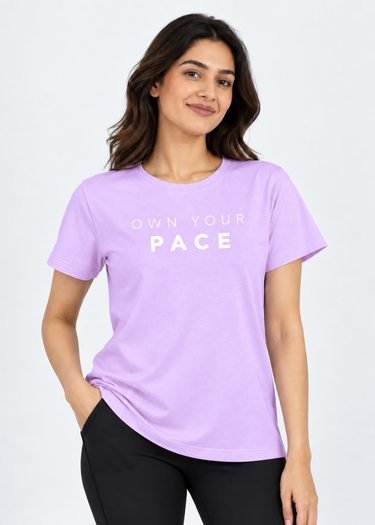 Flurr Own Your Pace Dusty Lavender Printed Top front view