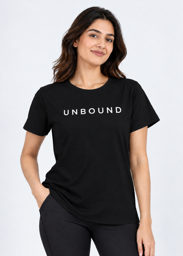 Flurr Unbound Black Printed Top front view