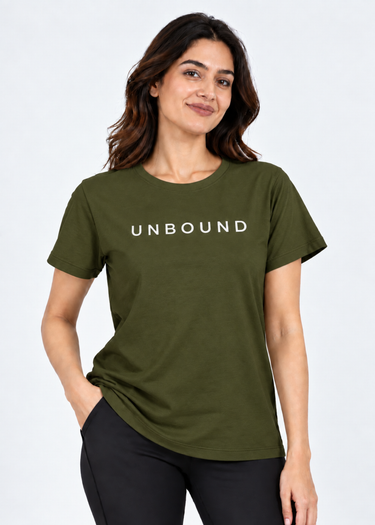 Flurr Unbound Olive Printed Top front view