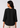Black pure linen top, back view