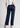Navy wide leg trousers for women, back view