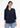 Navy V-neck top, front view, three-quarter sleeves