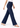 Navy wide leg trousers for women, side view
