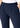 Waistband and front pintucks close-up, navy textured trousers