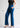 Ocean blue trousers with pintuck and deep pocket labels