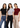 Black, grey and wine ribbed crop tops, front view
