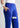 Royal blue cotton trousers, with feature labels