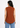 Rust sleeveless mandarin collar top, back view