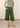 Sage green cotton capri for women, front view