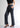 Smokey grey pintuck trousers, angled front view