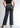 Smokey grey wide leg trousers for women, back view