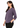 Smoky lavender textured V-neck top, angled front view