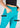 Teal blue cotton legging, pocket close-up