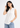 White sleeveless mandarin collar top for women