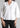 White textured shirt top, front view, three-quarter sleeves