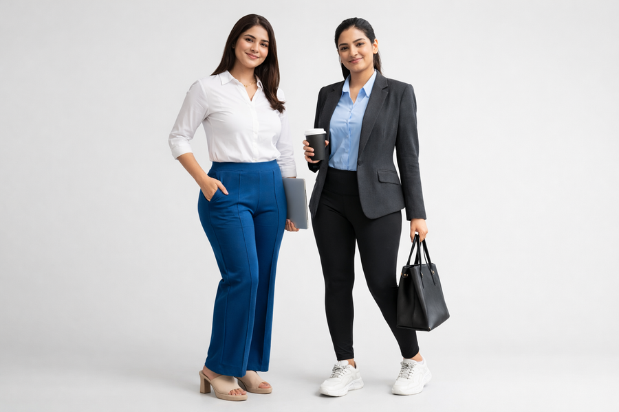 Work Outfit Ideas for Women: Comfortable Trousers and Tights for the Office