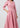 Women’s midi dress with lapel collar - Rosy Pink