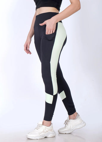 Black Neon Iconic Colour Block Tights Flurr