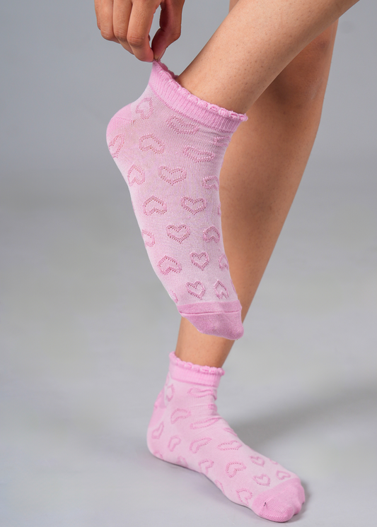 Knitted Heart Ankle Socks