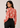 Women's coral blossom printed V-neck workwear top with balloon sleeves