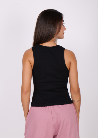 V Neck Cotton Ribbed Tank Top