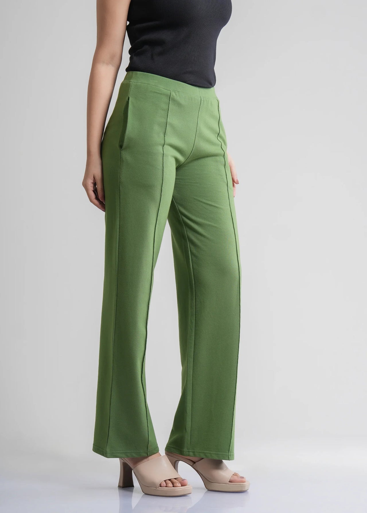 Sage Green Pintuck Trouser