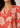 Women's coral blossom printed V-neck workwear top with balloon sleeves