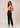 Women's coral blossom printed V-neck workwear top with balloon sleeves