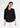 Black V-neck top for women in textured fabric
