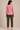 Flurr pink Mira asymmetrical top for women right side view, structured officewear silhouette