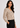 Women's abstract print V-neck work top, beige, full sleeve — Flurr
