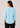 Aqua mist linen top for women, back view