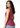 Berry pink sleeveless top, side view, flared hem