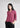 Berry pink textured shirt top, angled front view