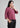 Berry pink textured shirt top, angled side view