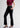 Black bootcut pants for women, side view